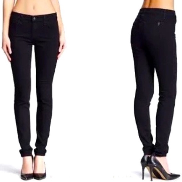 Vtg Mob Wife Joe’s Jeans Mid Rise Black Angelyne Skinny Straight Jeggings - Picture 2 of 8